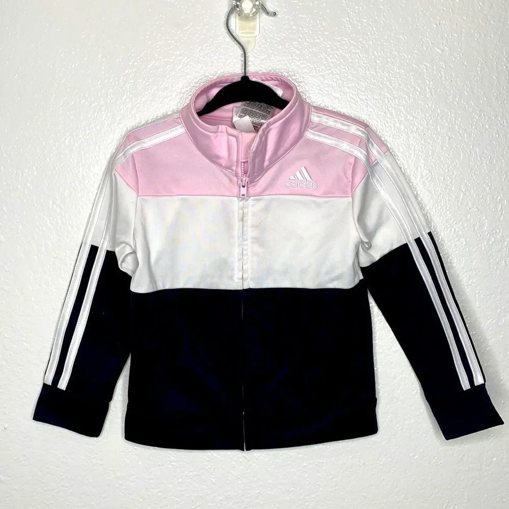 Adidas Pink White & Black Track Jacket 2T